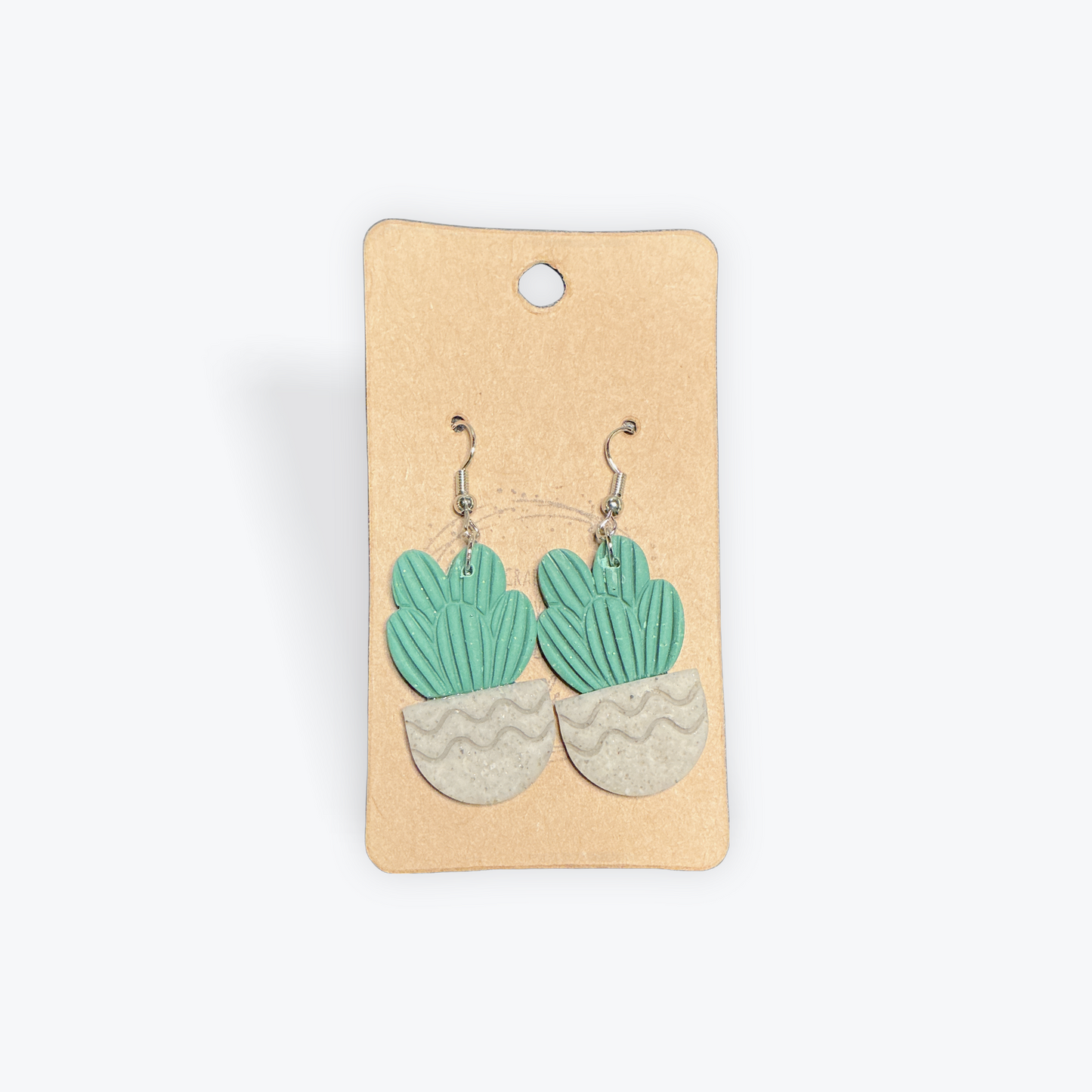 Handmade earrings with clay and mixed media detail