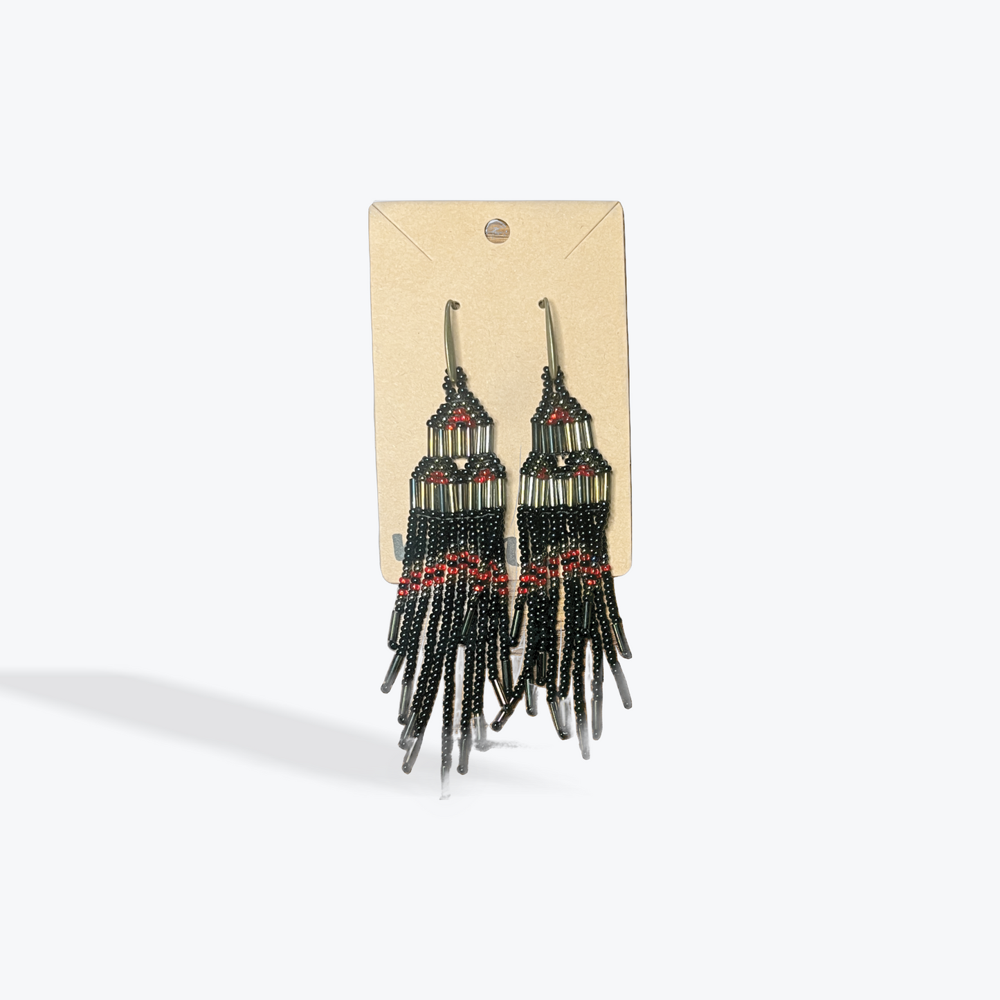 Handmade fringe tassel earrings with colorful seed beads