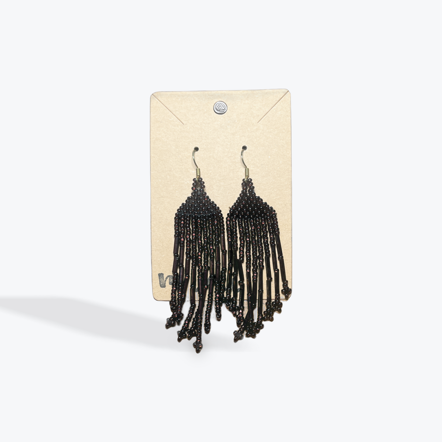 Boho fringe earrings handcrafted with seed beads