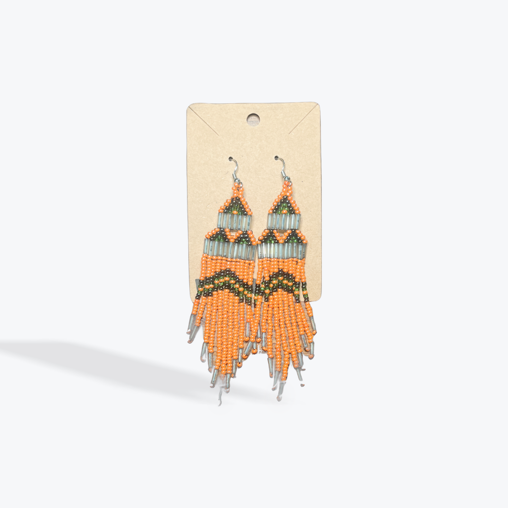 Colorful tassel earrings with playful handmade bead design