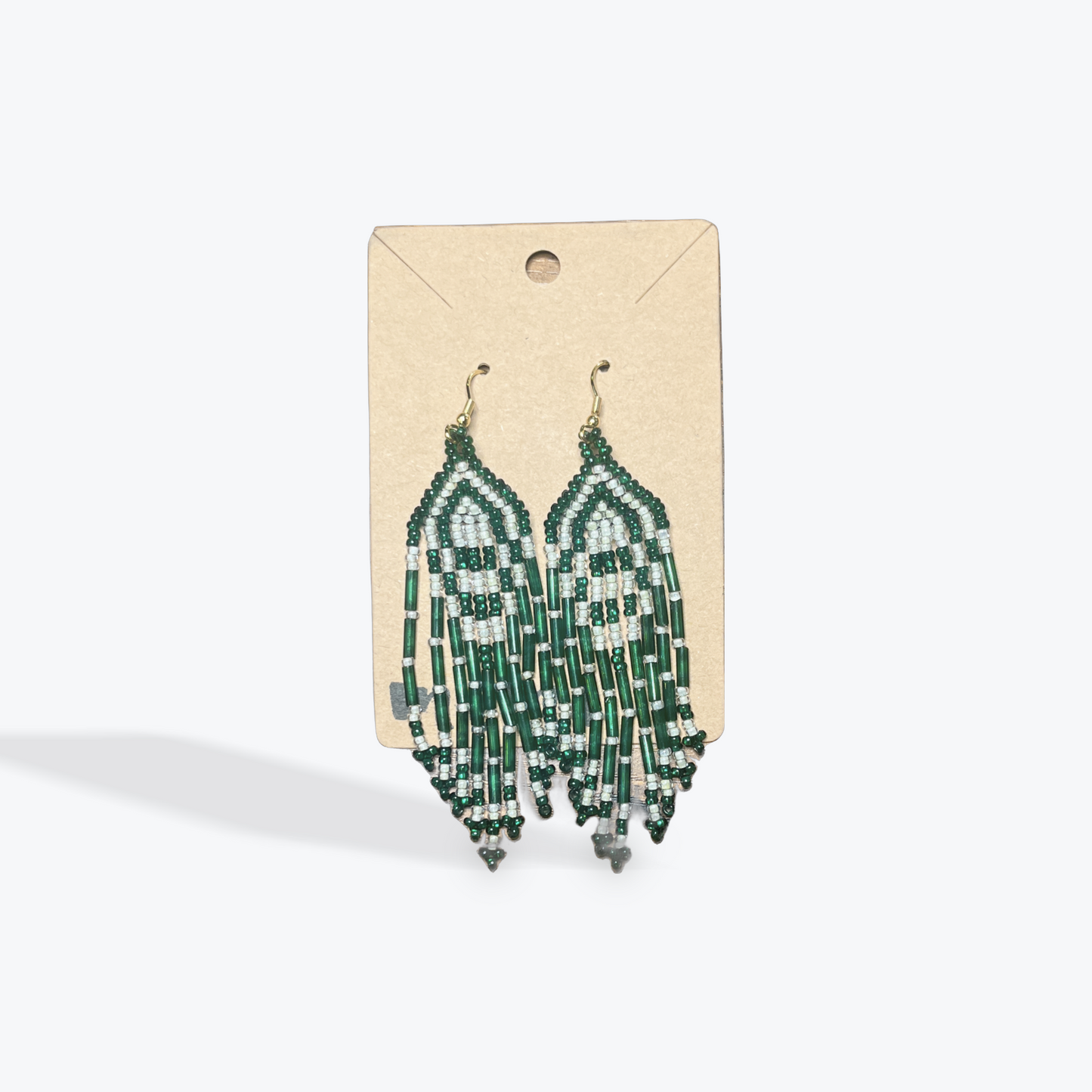 Handmade tassel earrings with lightweight beaded fringe
