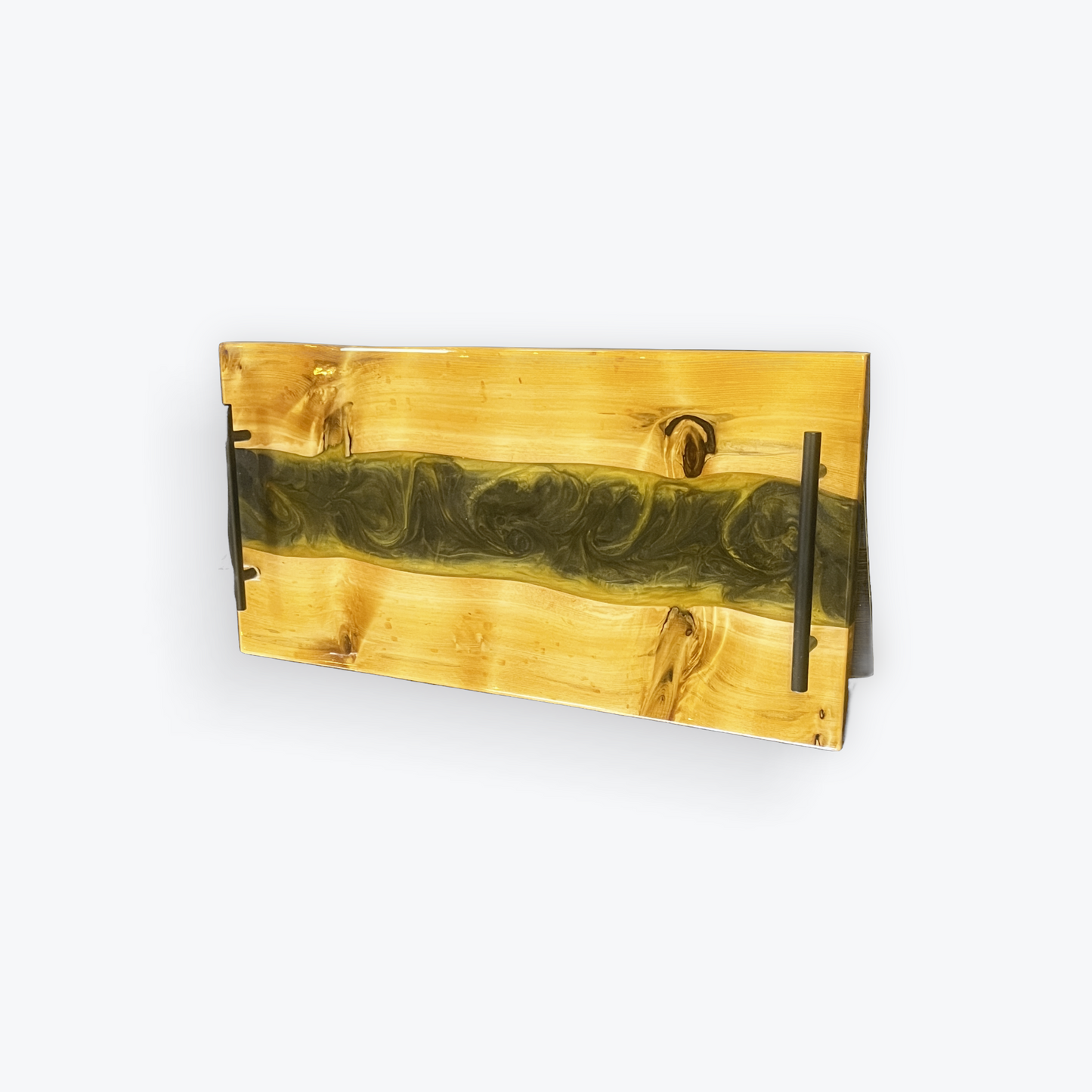 Functional handmade resin river tray perfect for charcuterie and décor