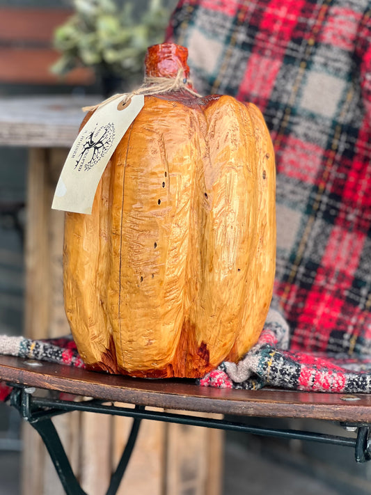 Handmade chainsaw carving crafted from natural wood
