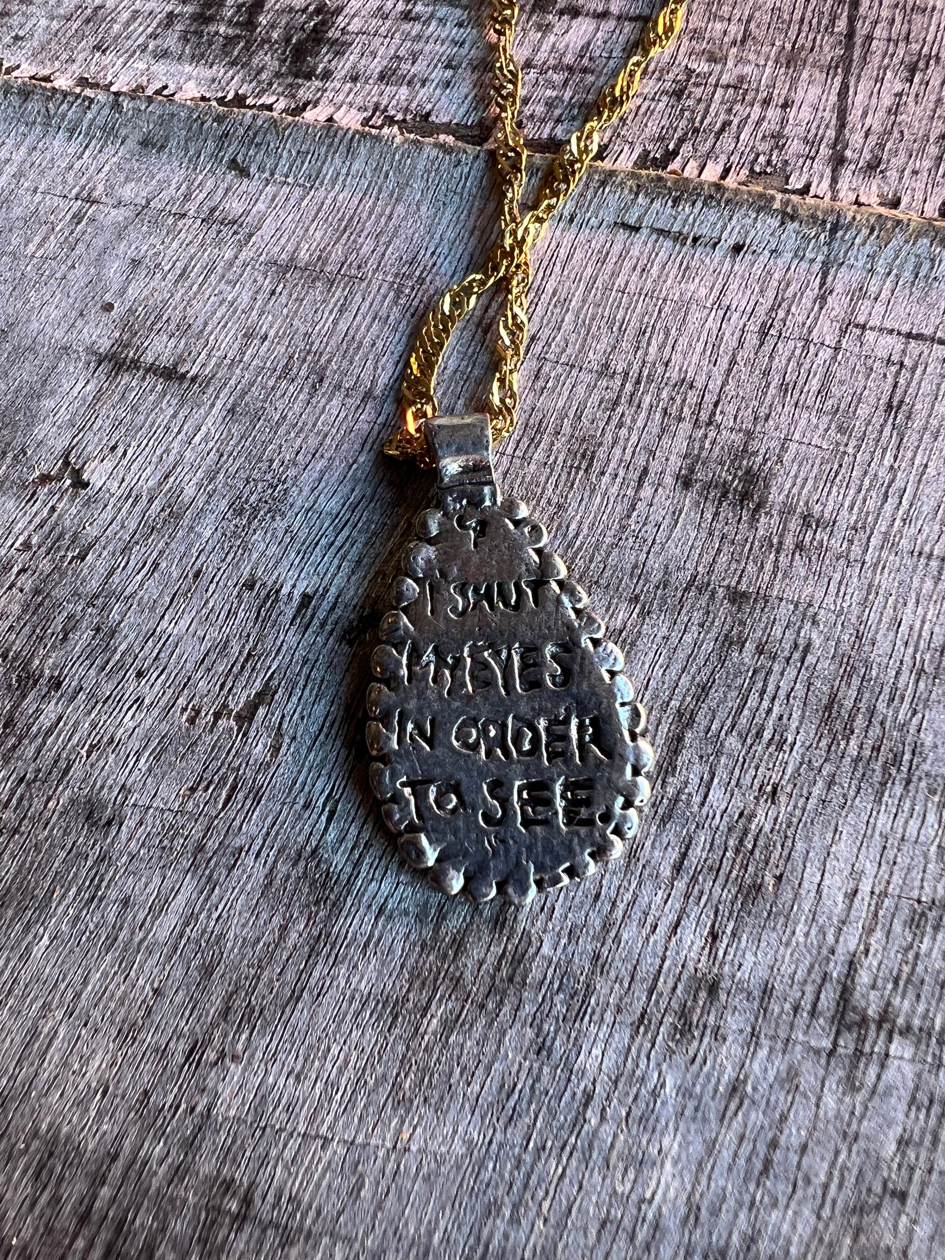 Minimalist loop pendant necklace on slim chain