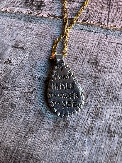 Minimalist loop pendant necklace on slim chain