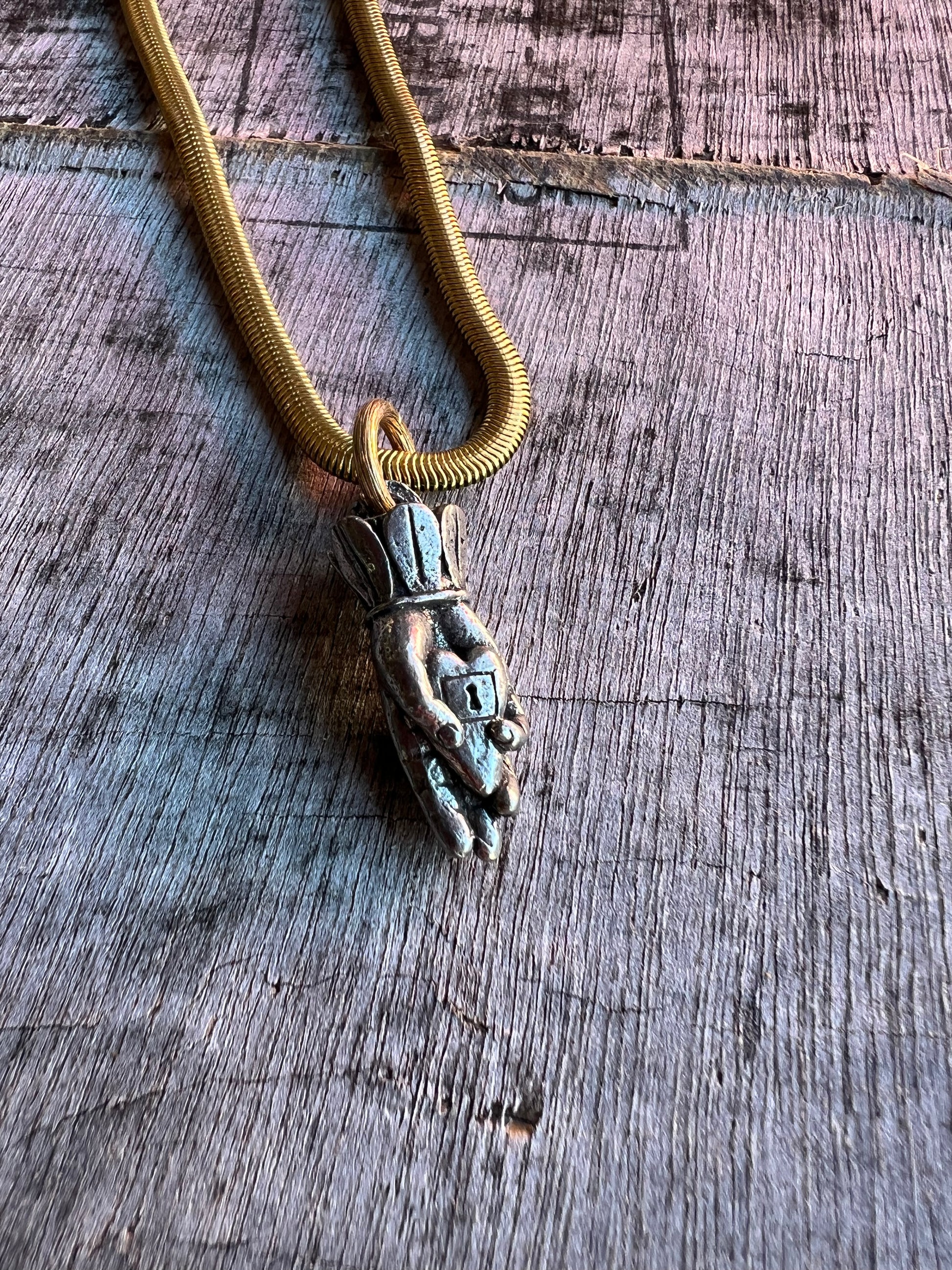 Chunky rope chain necklace styled for layering