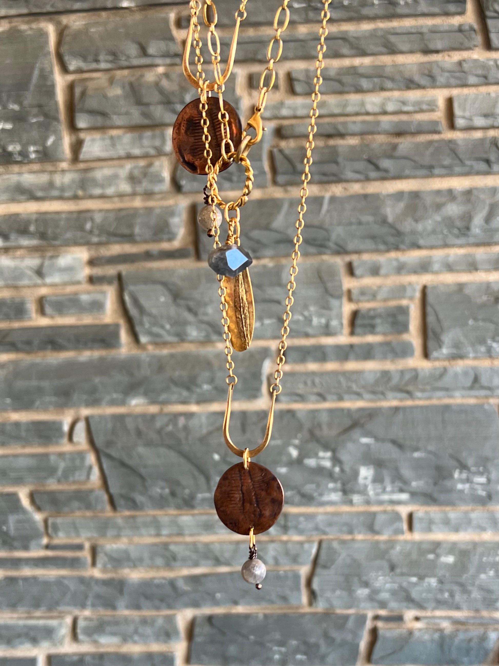 One-of-a-kind handmade mixed metals necklace