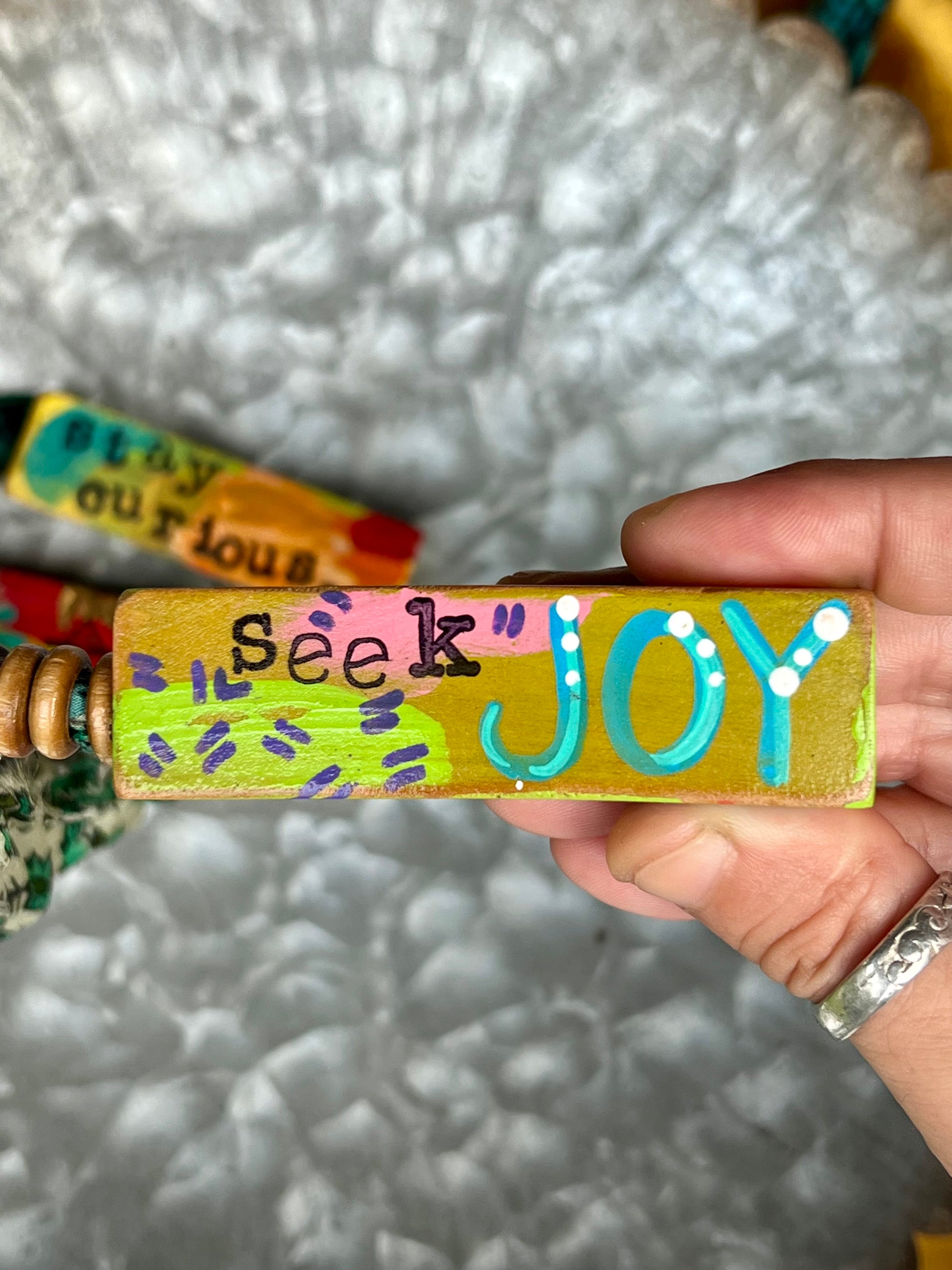 Handmade ornament with artistic seasonal design