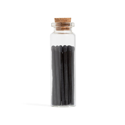 Soul Collective vintage matches in reusable glass bottle
