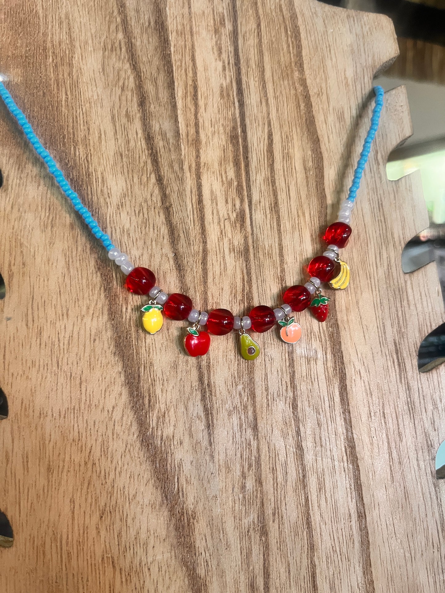 Handmade beaded necklace with colorful artisan craftsmanship