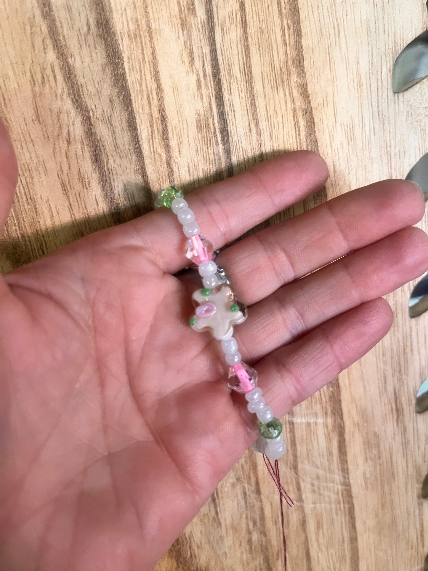 Beaded bracelet with colorful artisan accents and durable design