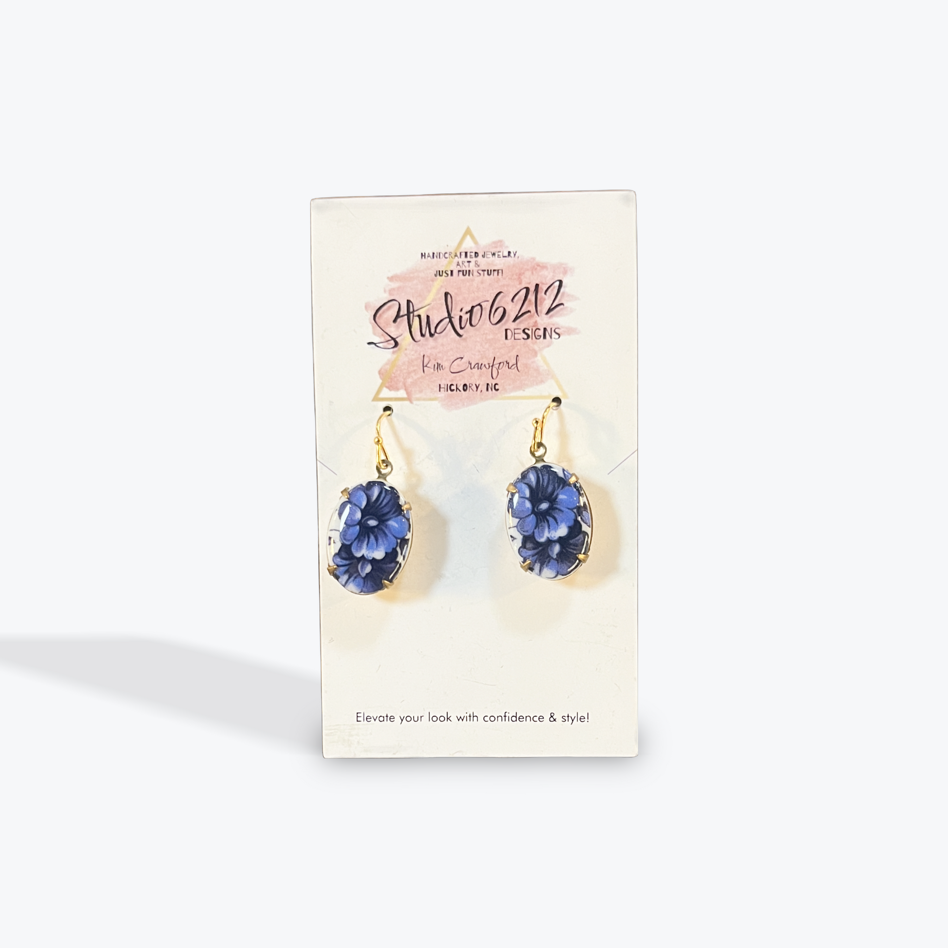 Studio 6212 handmade artisan earrings with colorful design