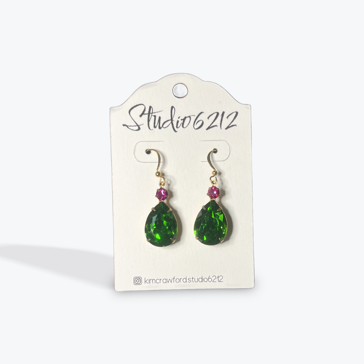 Lightweight clay and bead earrings handcrafted by Studio 6212