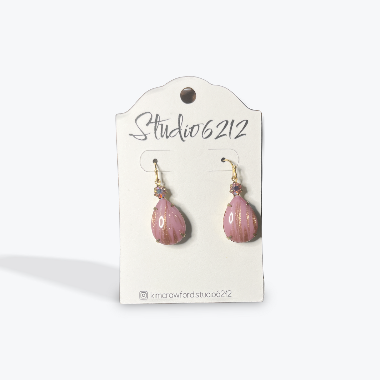 Handmade stud earrings by Studio 6212 featuring artisan detail