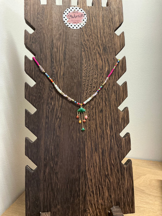 Unique Studio 6212 handmade necklace with artistic beadwork