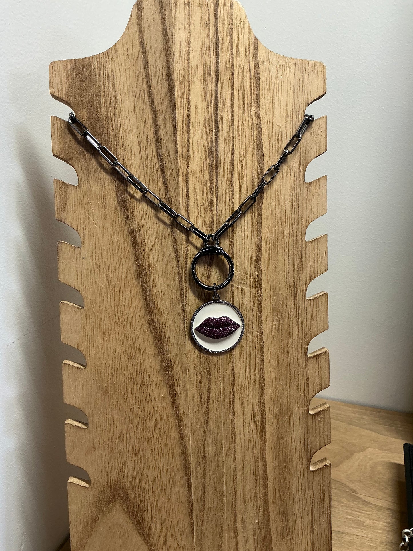 Handmade Studio 6212 necklace with abstract artisan pendant