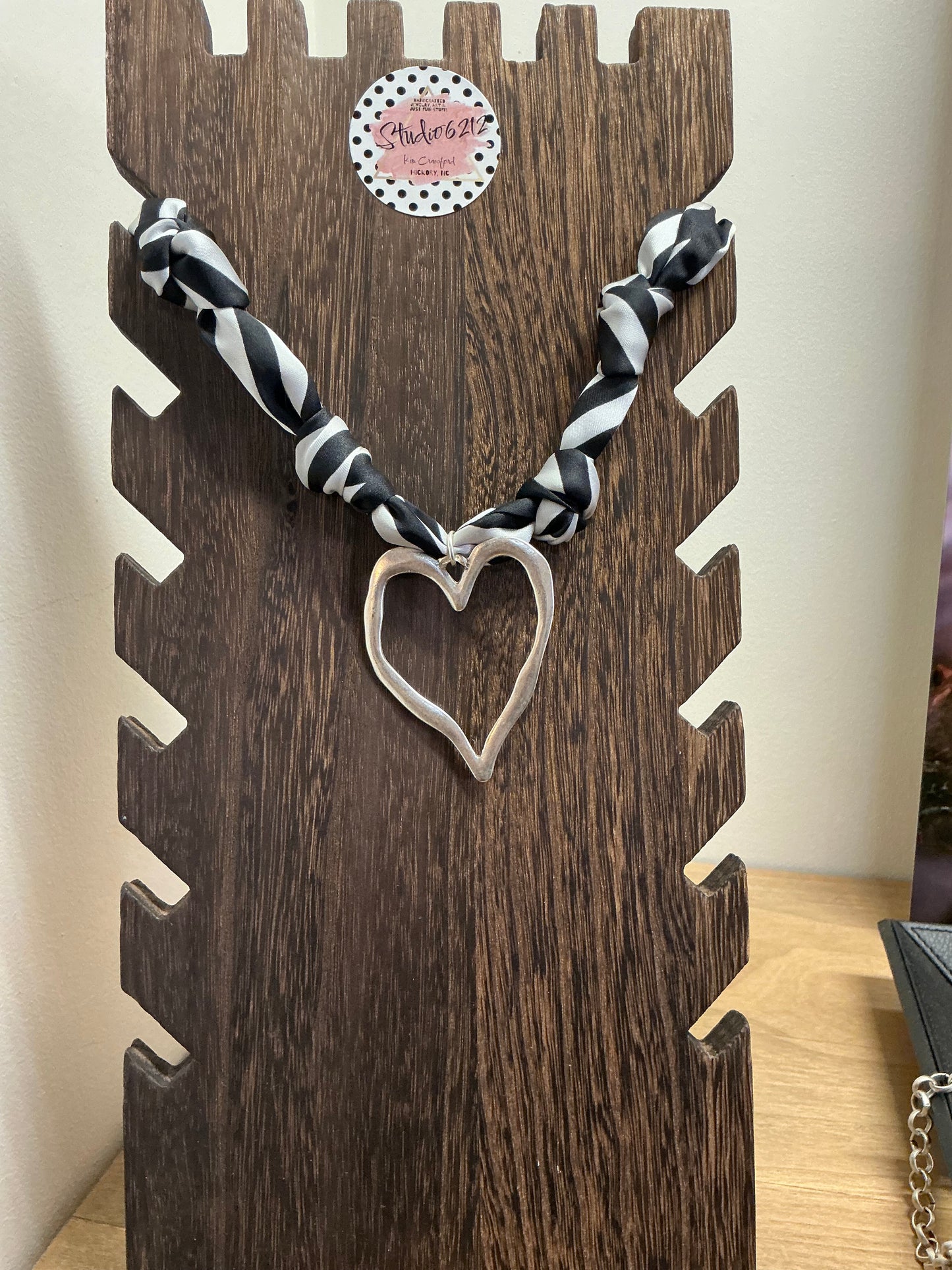 Studio 6212 artisan necklace with handmade pendant and cord