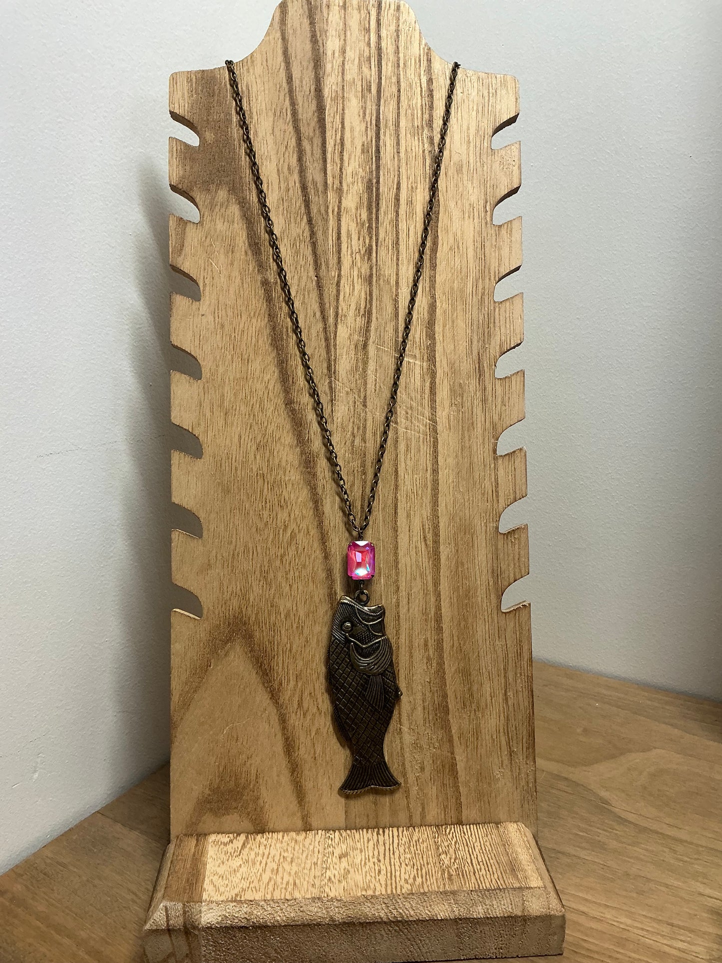 Studio 6212 handmade necklace with artisan bead and clay mix