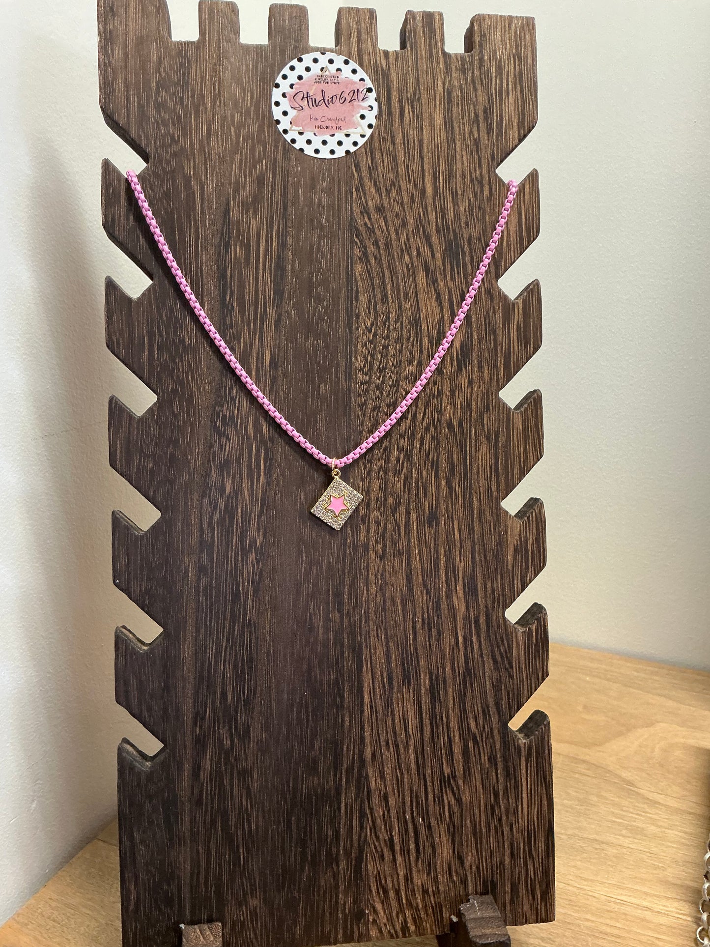 Lightweight handmade necklace by Studio 6212 with artistic flair