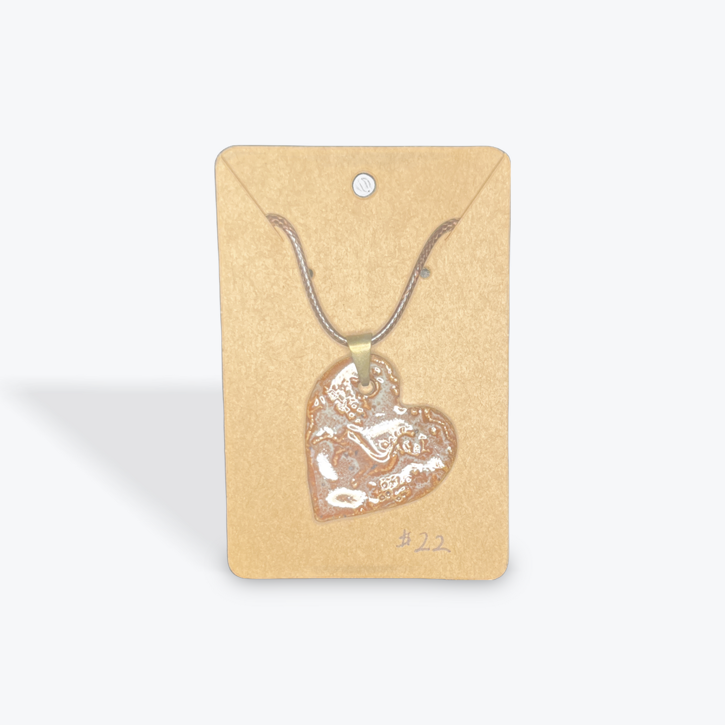 Artisan ceramic jewelry necklace with natural glaze finish