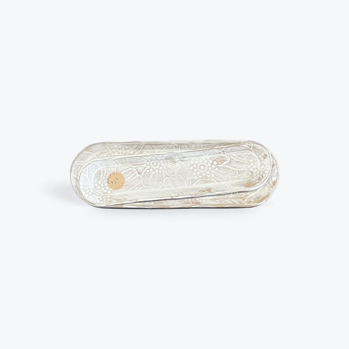 Unique handmade ceramic tray with rustic artistic style