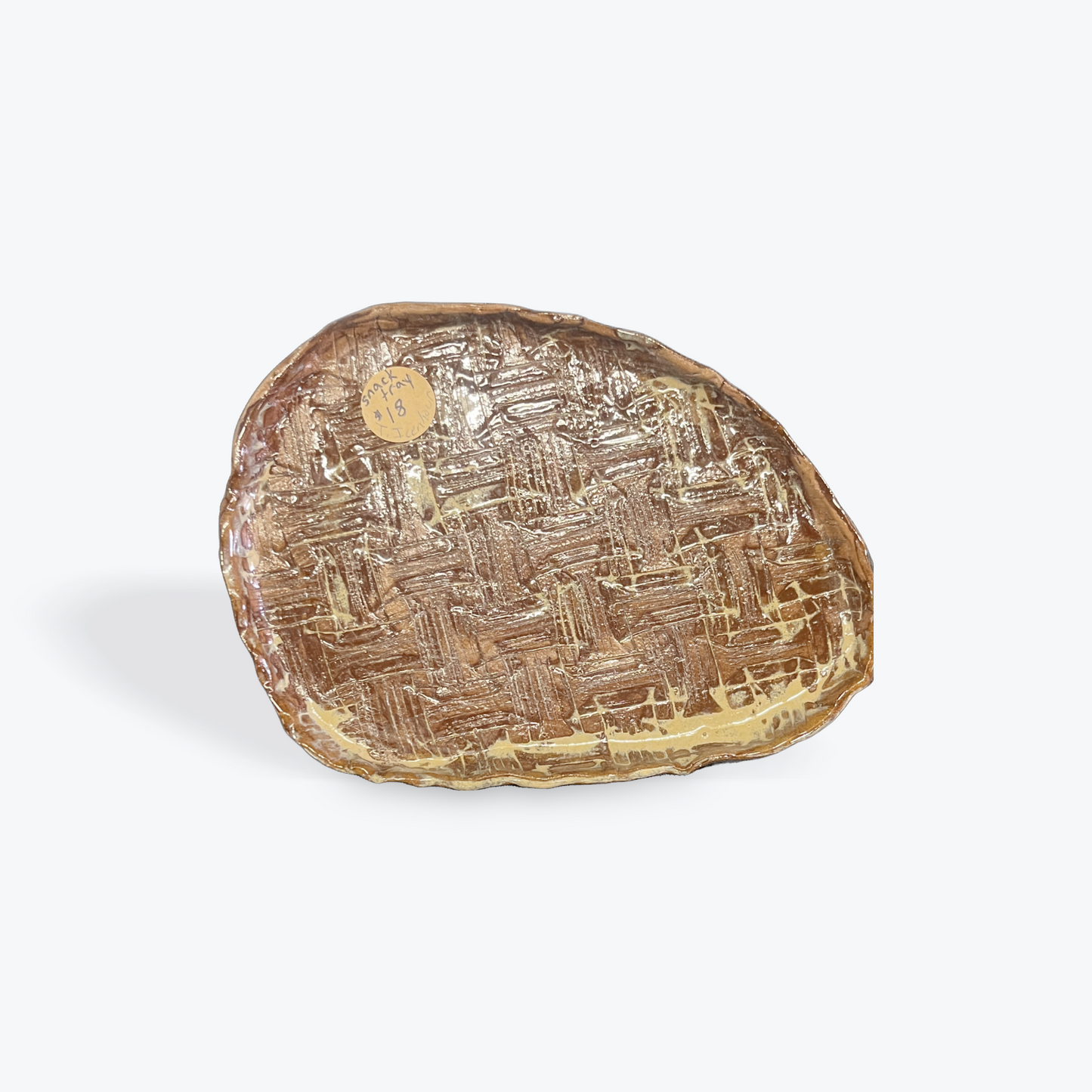 Handmade ceramic tray for serving snacks or displaying décor
