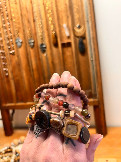 Everyday bracelet stacking set with handmade artisan quality