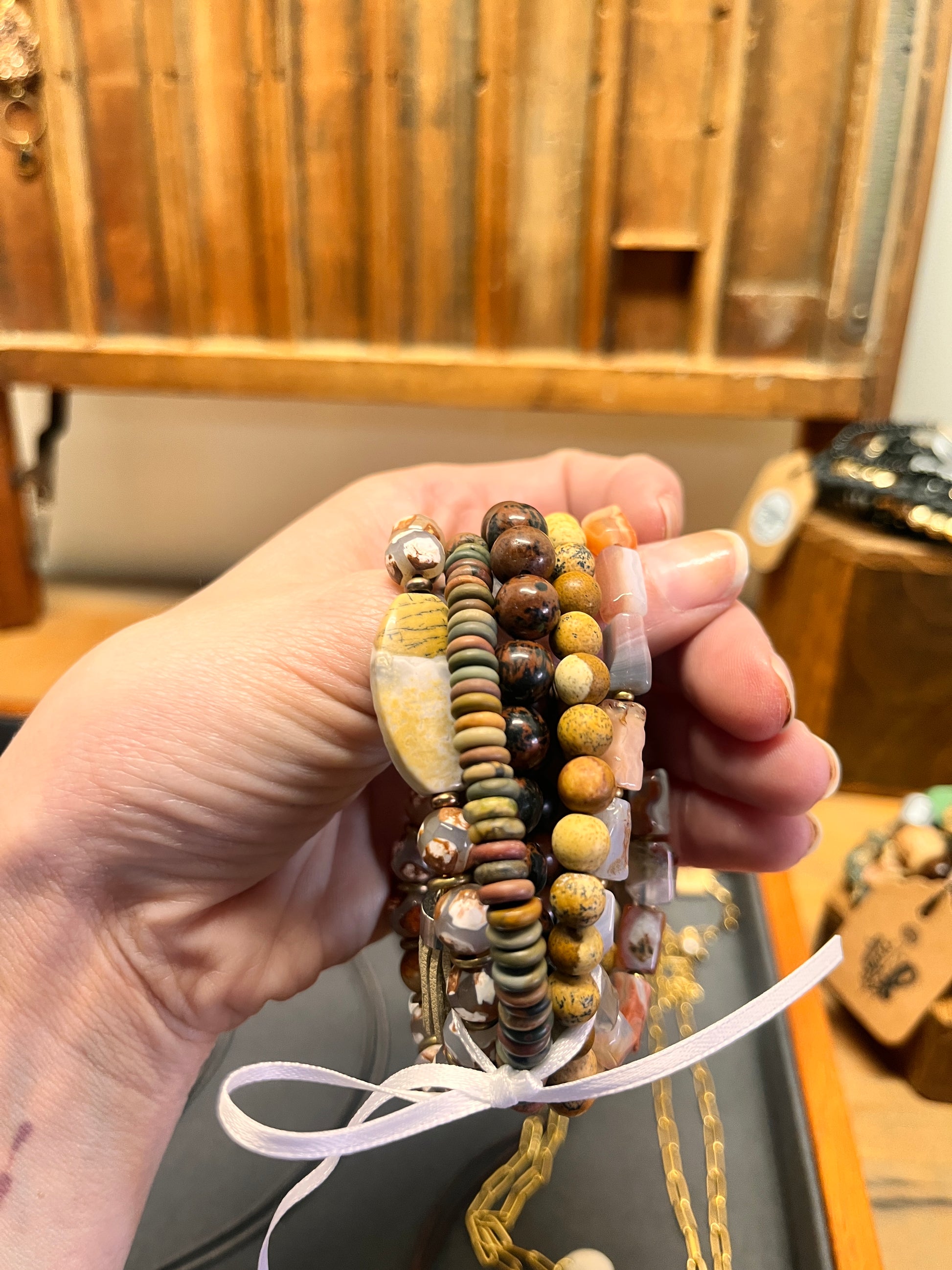 Handmade bracelet pack offering coordinated styles for layering