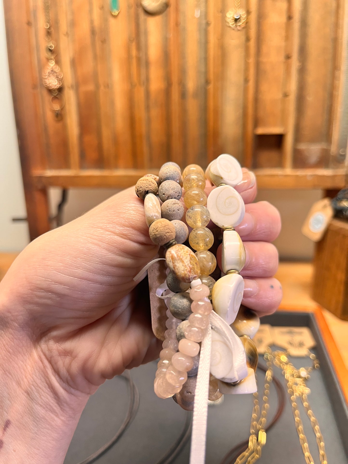 Terri Fulbright bracelets with mixed textures and artisan details
