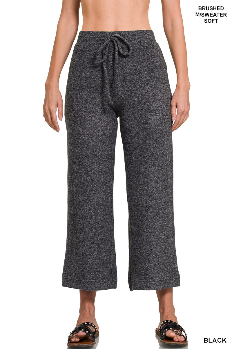 Terry fleece lounge ankle pants with tapered ankle fit