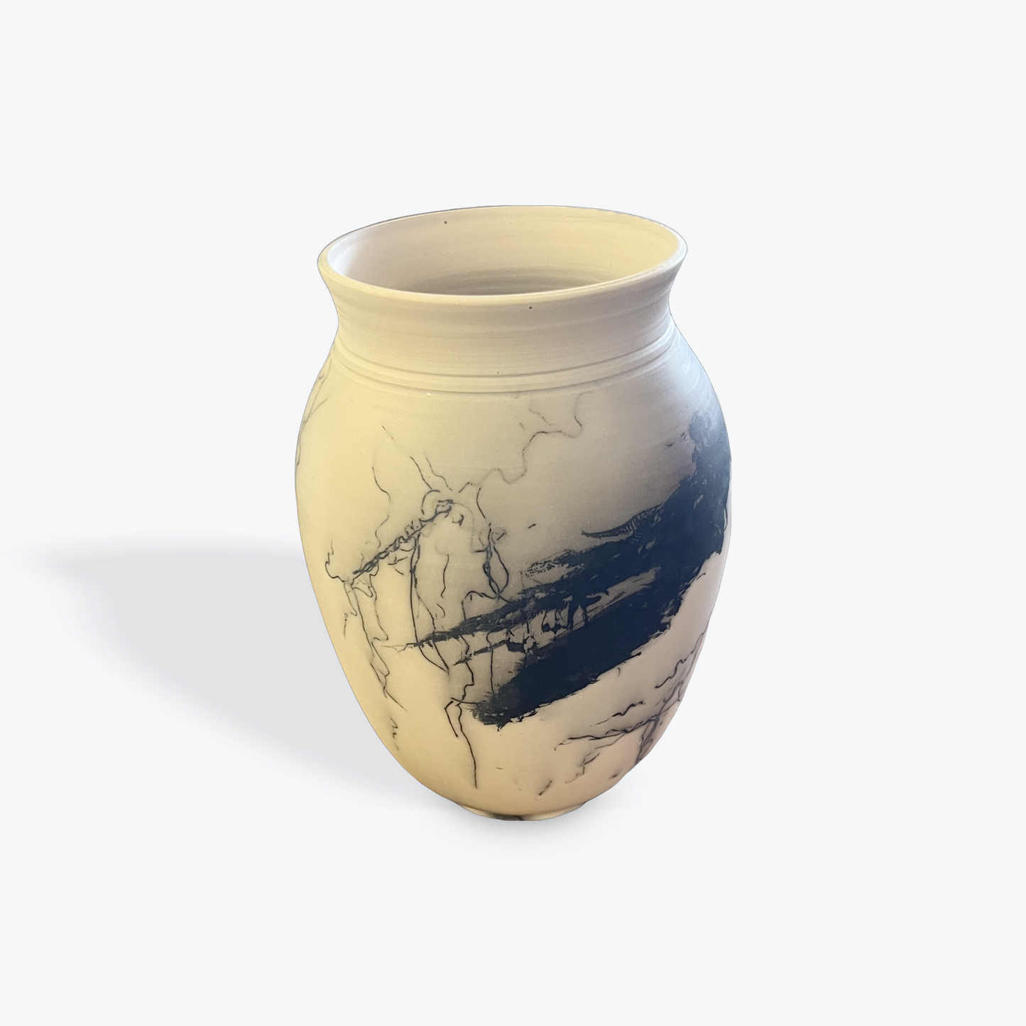 Handmade ceramic fire pottery for modern home or collector