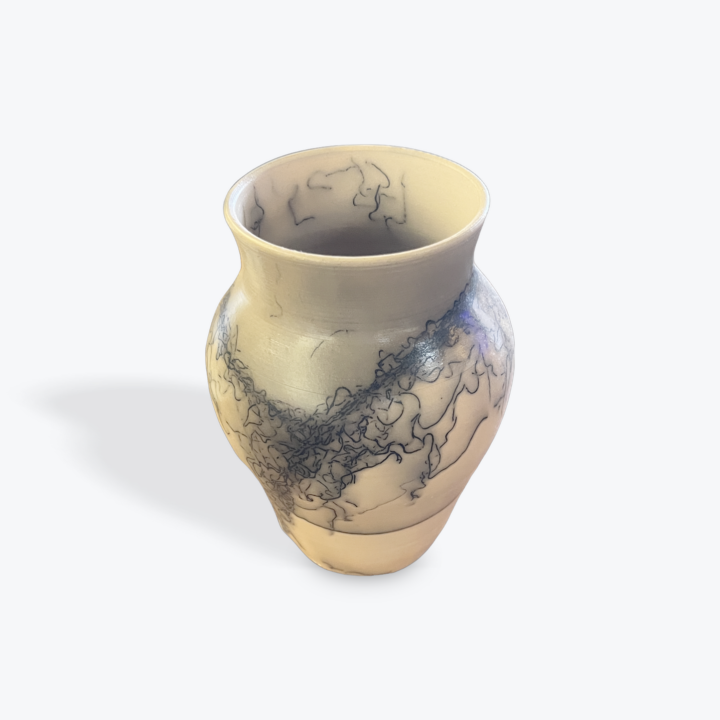 Decorative ceramic fire pottery piece with handcrafted design