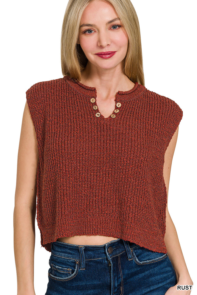 Zenana sweater tank top with relaxed hip length fit