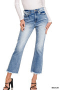 Zenana high rise cropped straight jeans with raw hem