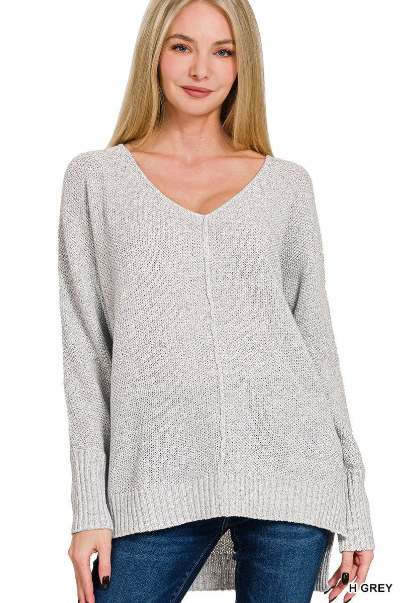 Casual Zenana tunic sweater with drop shoulders