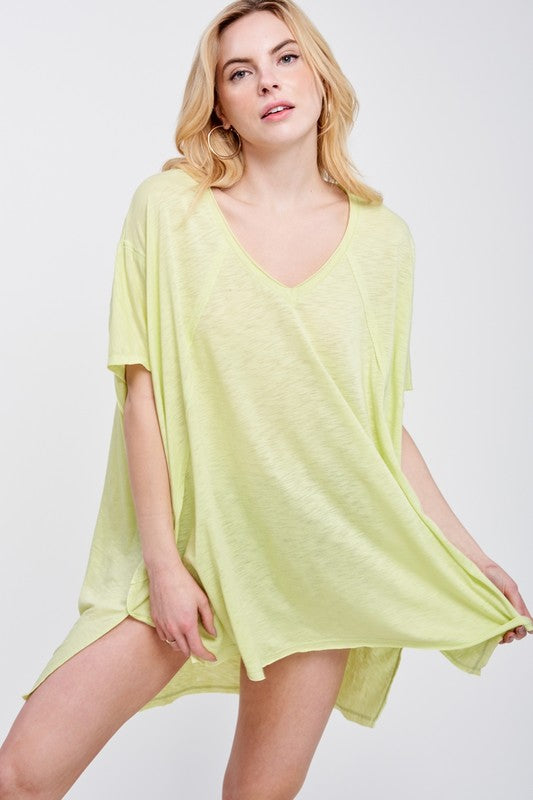 Zutter oversized V-neck tunic tee back view